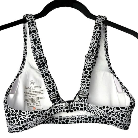 Sweaty Betty Retro Bikini Top Monochrome Croc Jacquard black/white women's XS - Picture 3 of 15